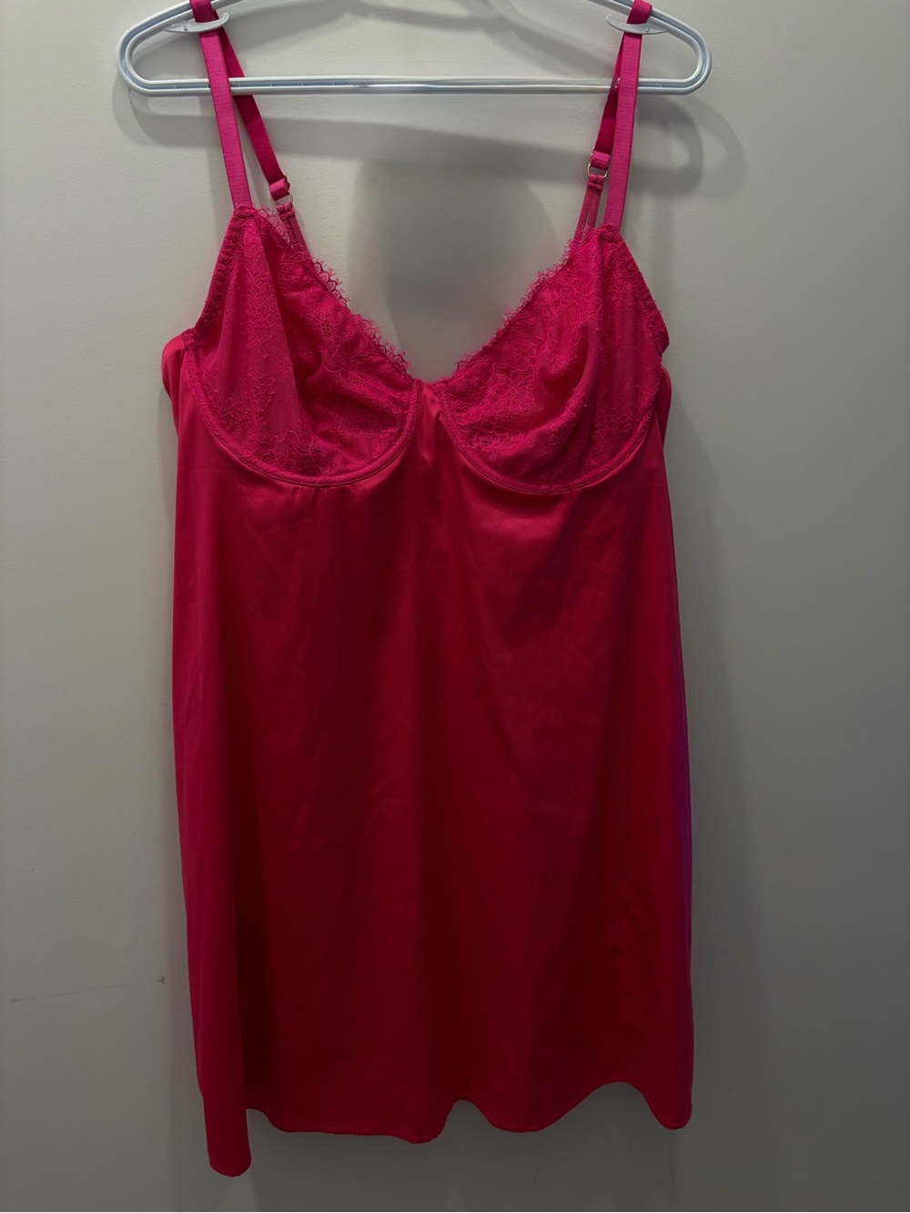 Auden Hot Pink Lace-Trim Chemise